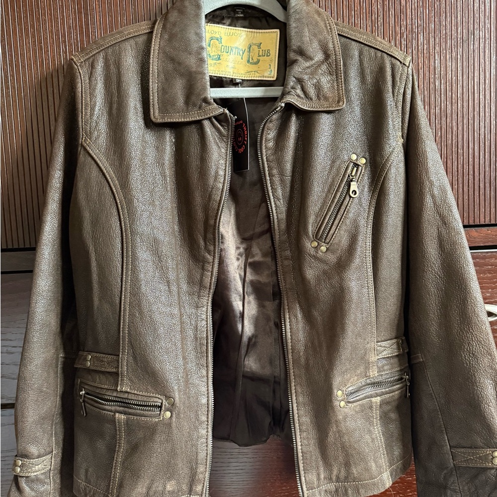 Country Club Brown Leather Jacket